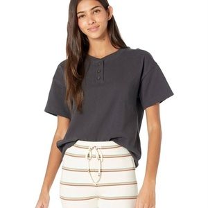 madewell boxy parkview black henley shirt sleeve shirt